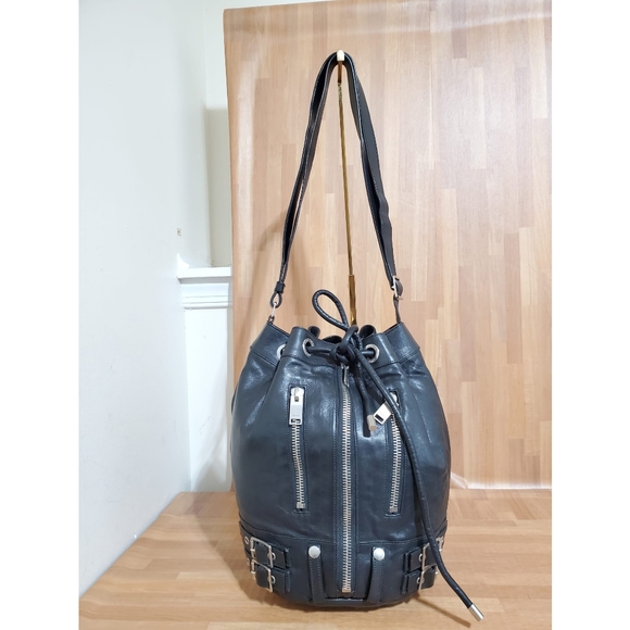 SAINT LAURENT Calfskin Medium Rider Bucket Bag Bordeaux - Picture 1 of 11
